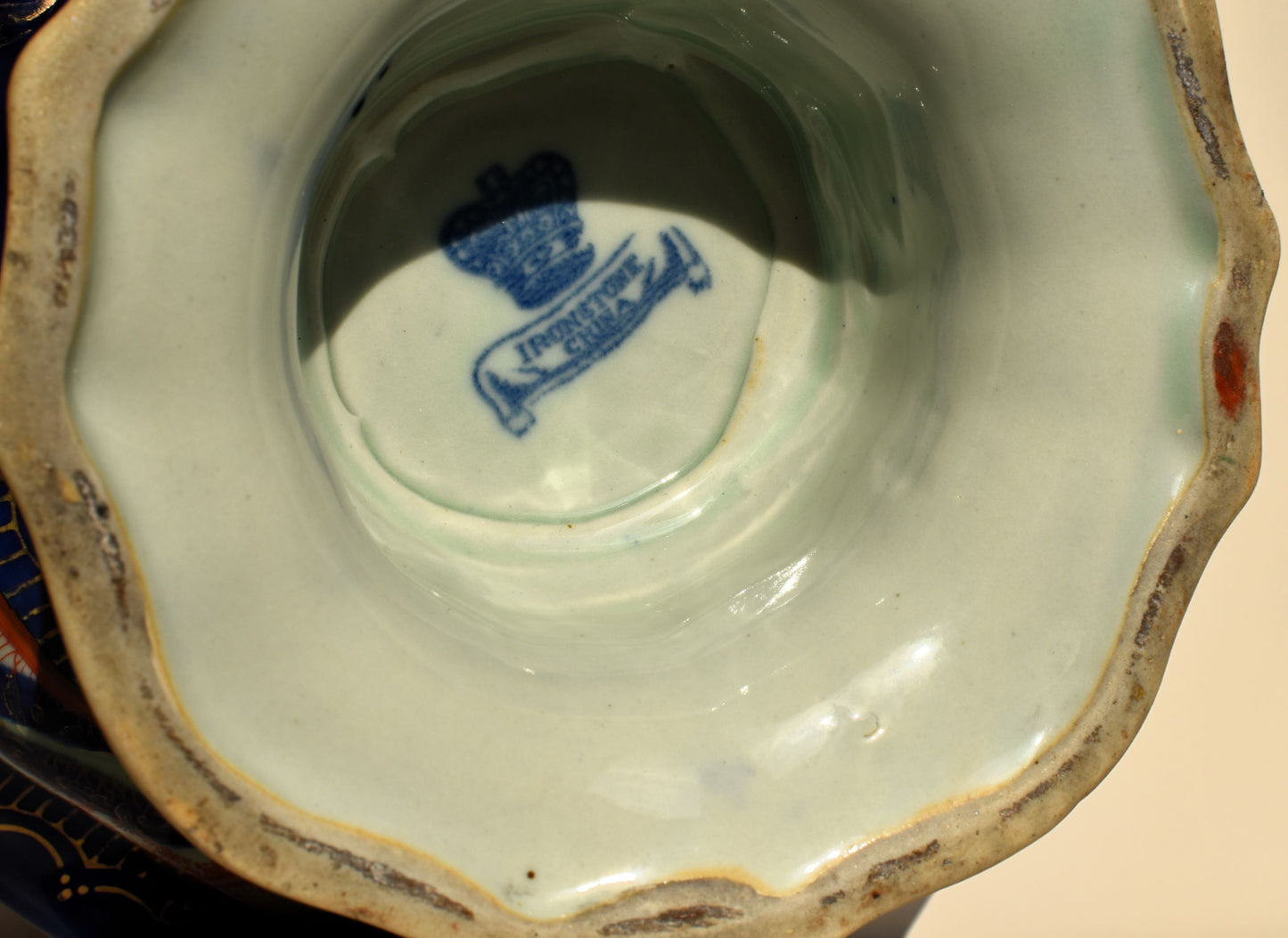 The base of the bowl shows a makers mark of ironstone china