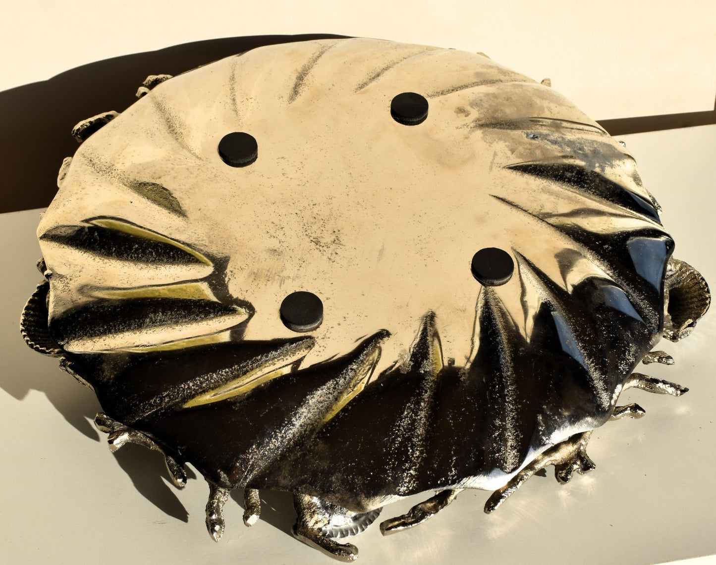 Shell and coral metal platter