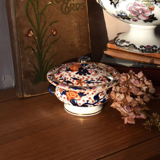 Decorative ceramic items on a wooden surface