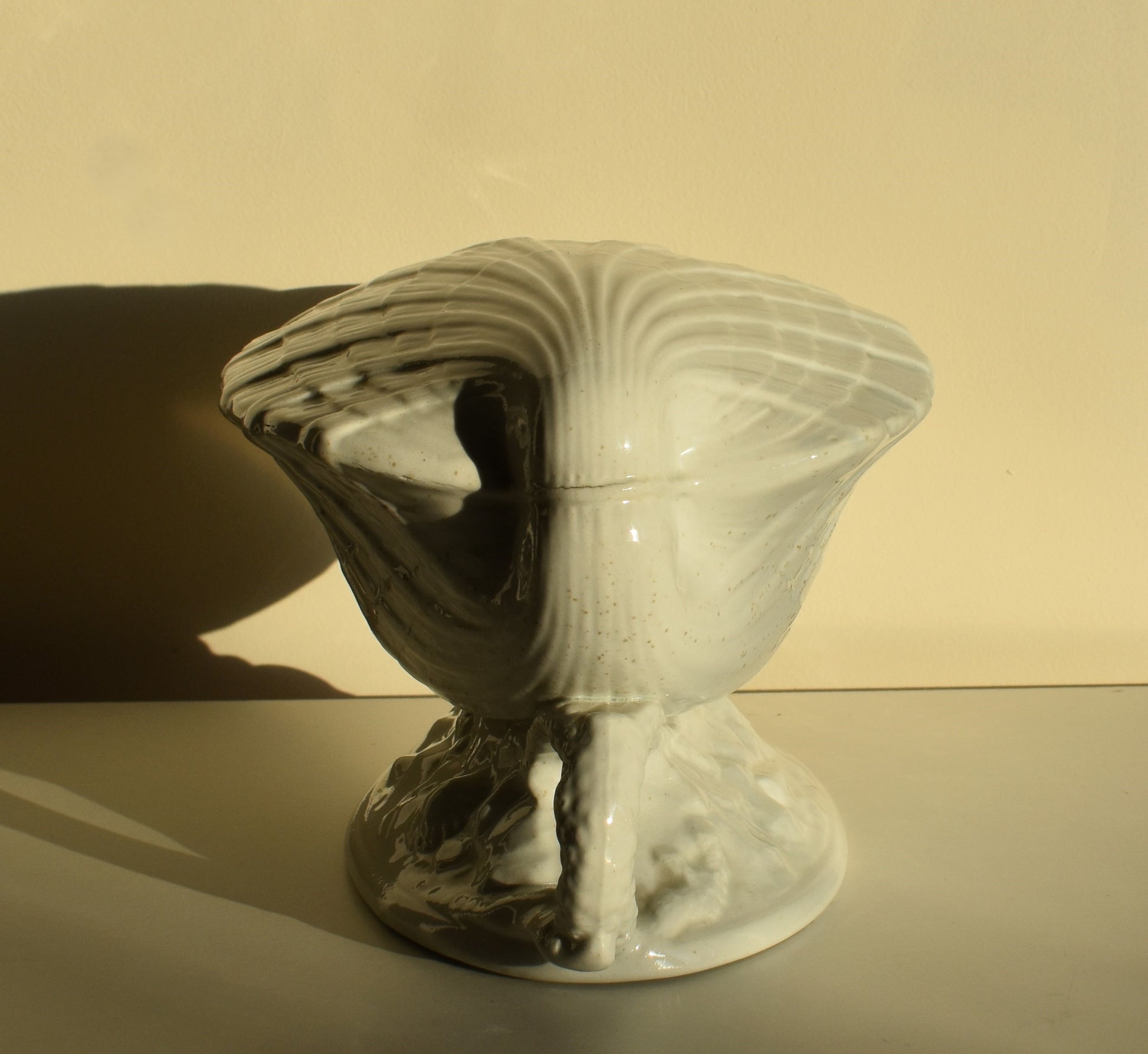 Marble-patterned vase on a beige background