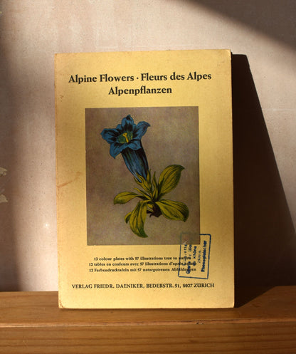 Vintage Alpine flowers foldout print