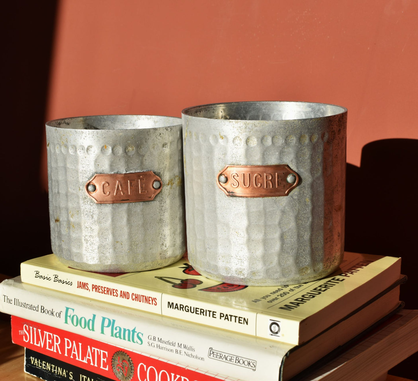 Pair of French storage tins